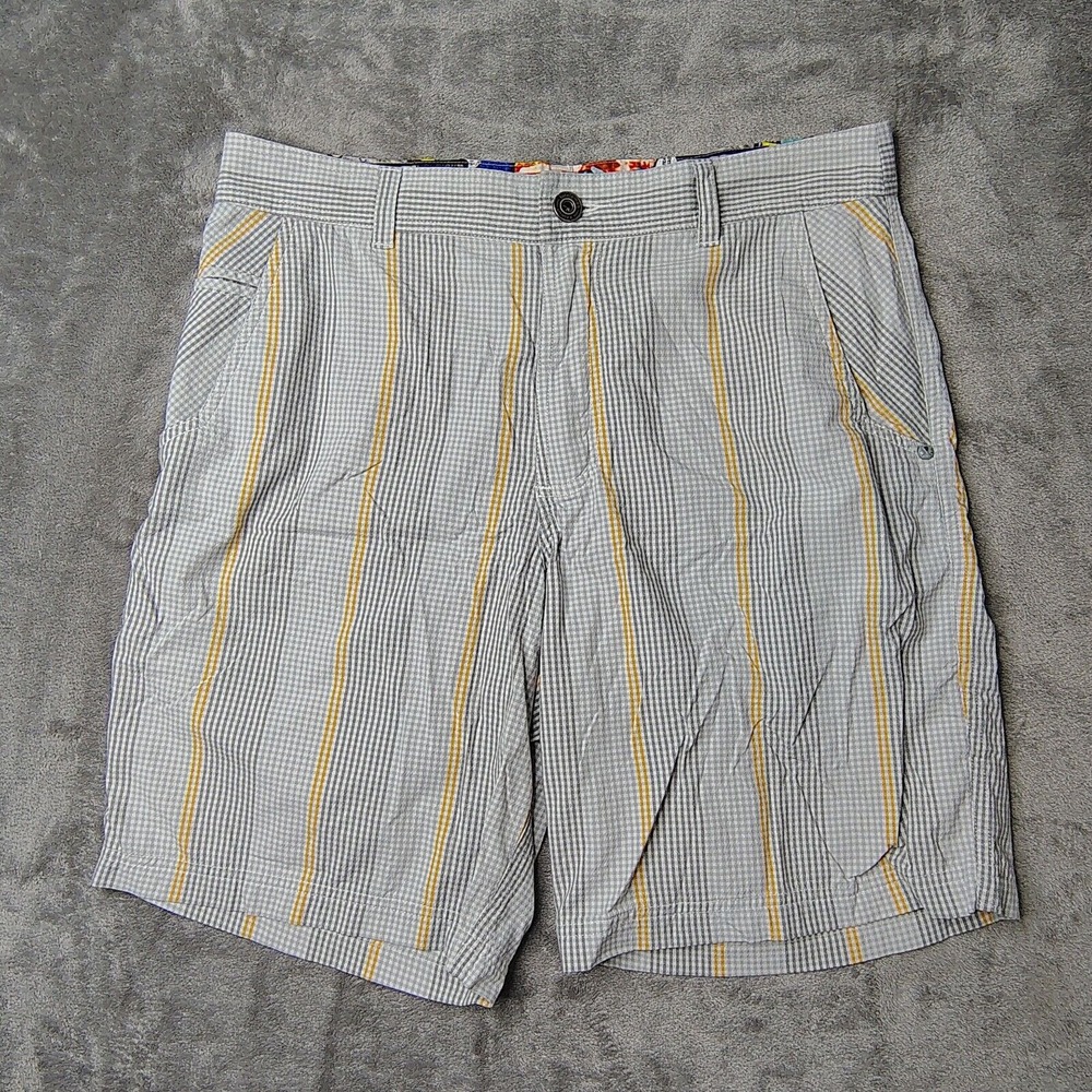 Lululemon Kahuna Shorts‎ Mens 34 Gray Bermuda Plaid Performance Stretch Golf
